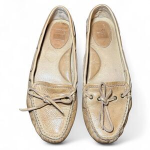 Frye Reagan Campus Driver Moccasins Women’s Size 8M Tan Leather Loafers Boat